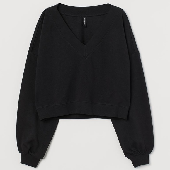 H&M CROPPED V NECK SWEATER - Picture 1 of 1